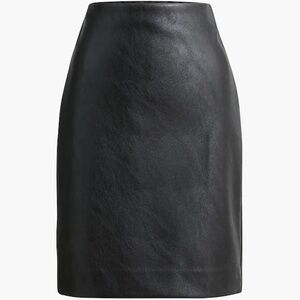 J Crew NWT faux Leather Black Pencil Skirt - Sz 8P